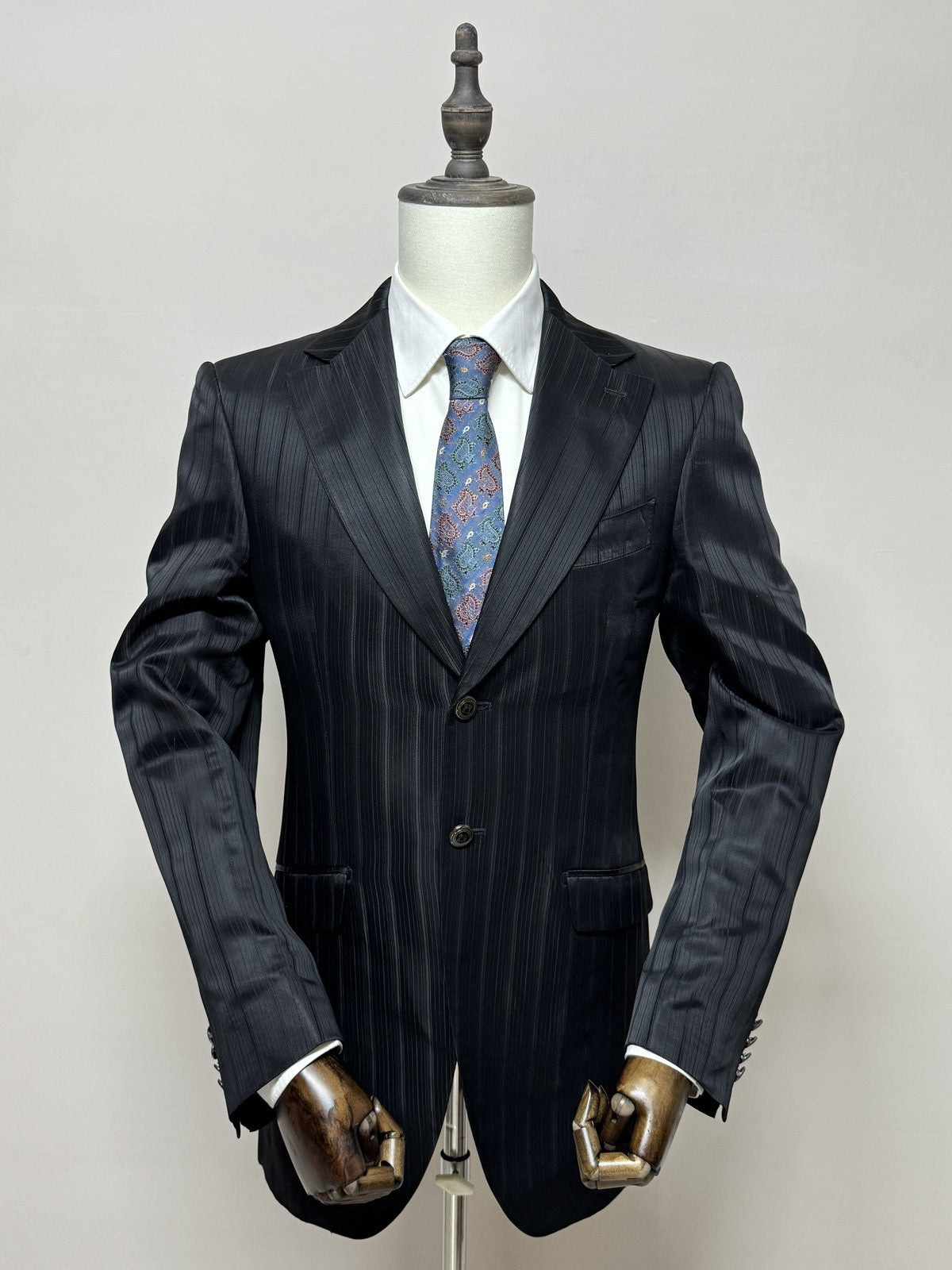 Carlo Pignatelli Giacca Uomo Nero Gessato – Taglia 44