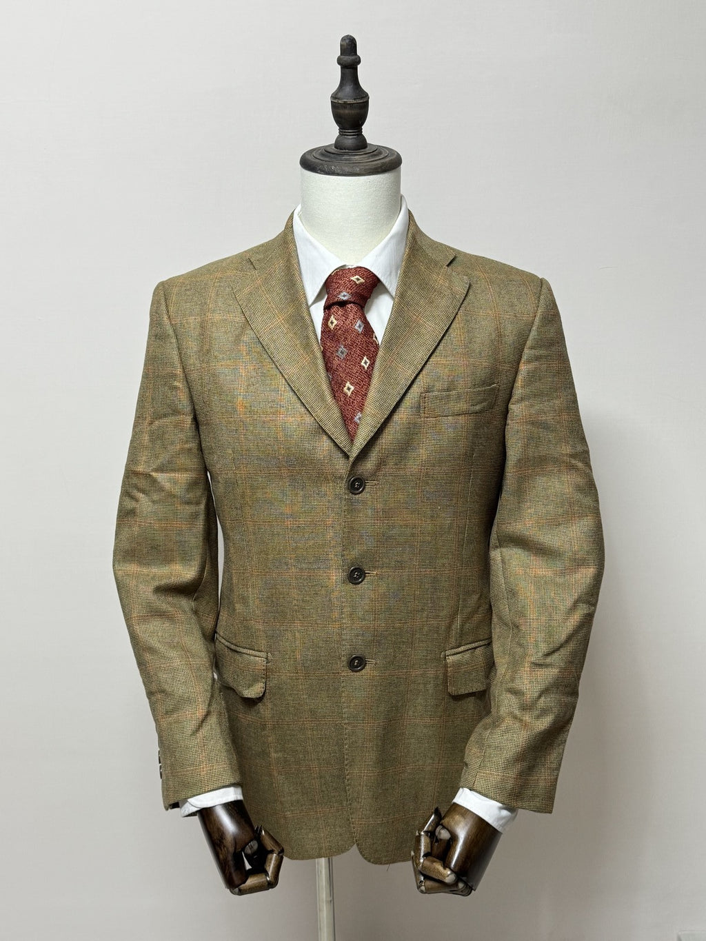 Ermenegildo Zegna Giacca Uomo Marrone in Cashmere Quadri – Taglia 46