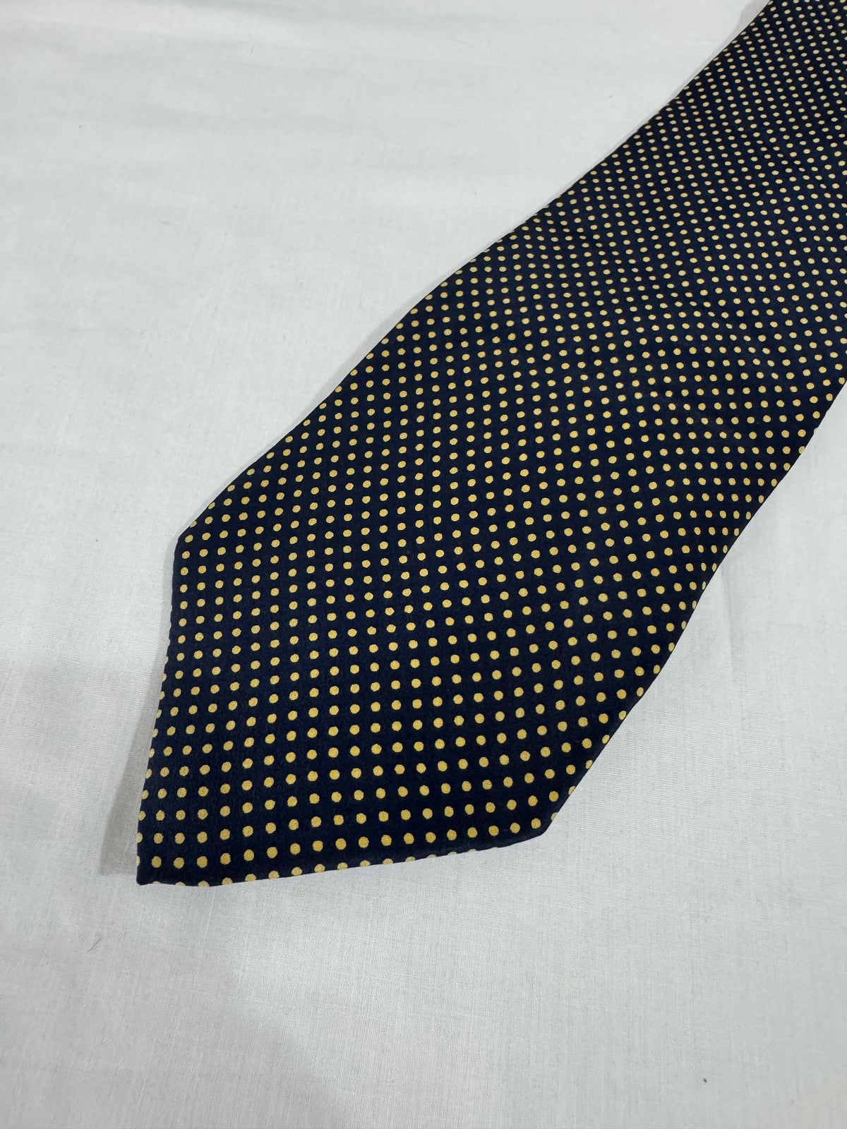SavilleRow Cravatta Blu navy in Seta Pois