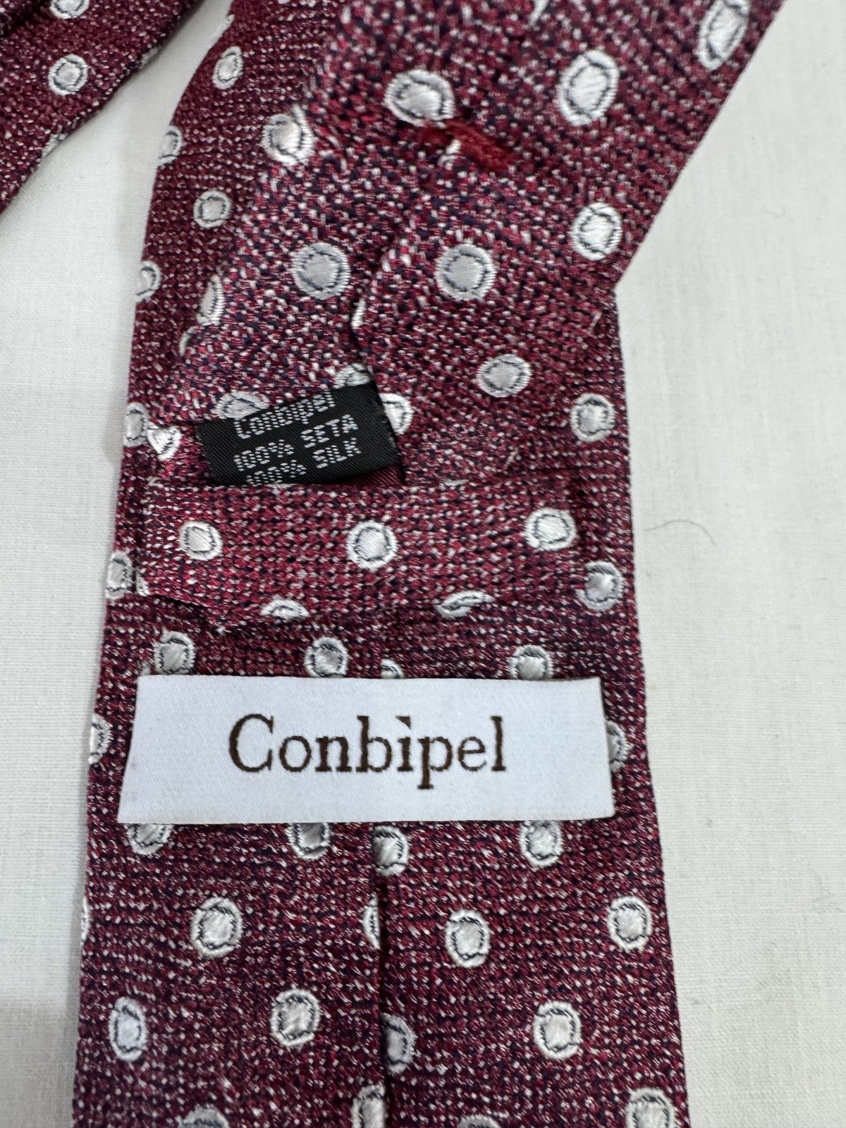 Conbipel Cravatta Bordeaux Paisley