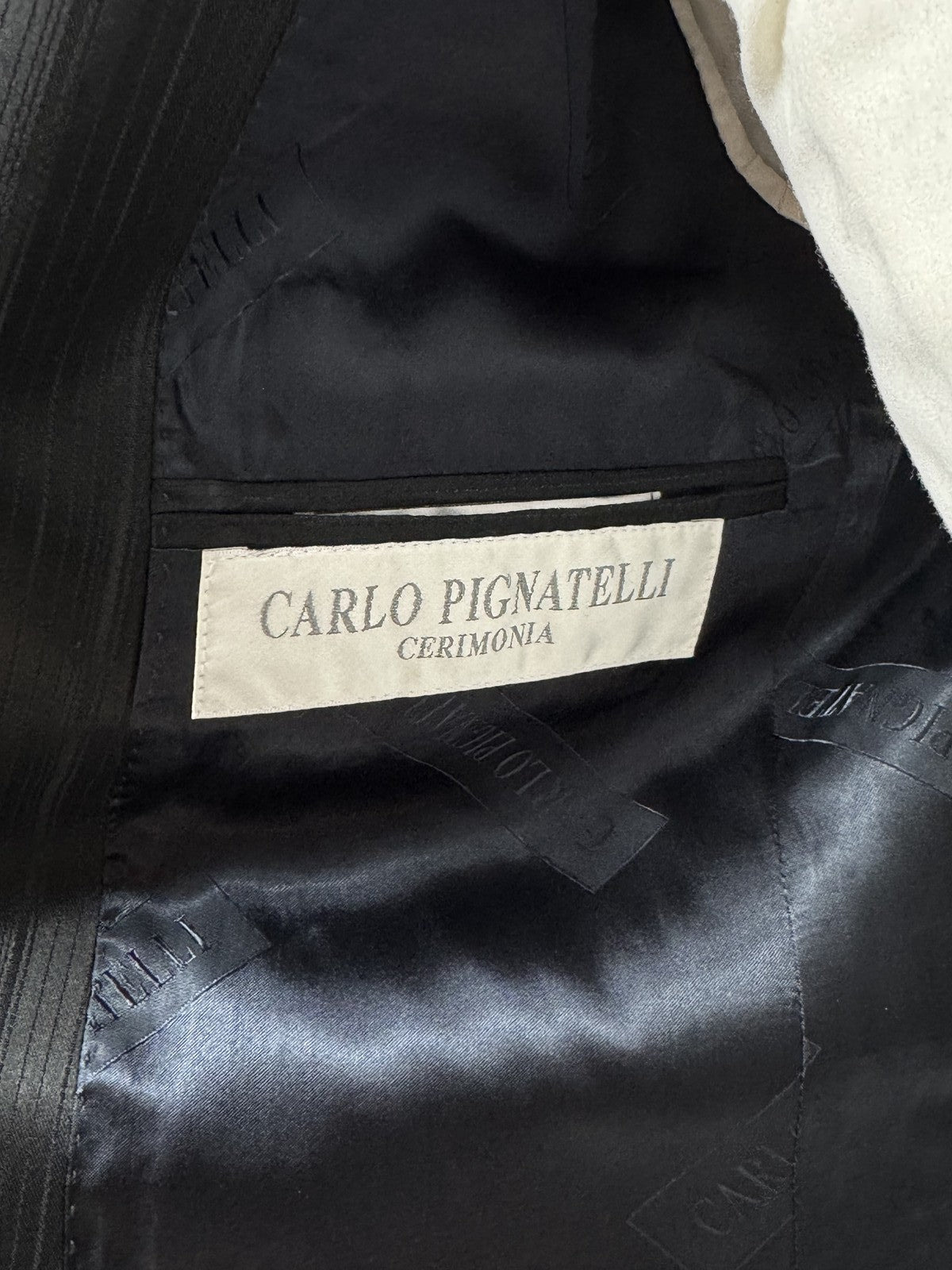 Carlo Pignatelli Giacca Uomo Nero Gessato – Taglia 44