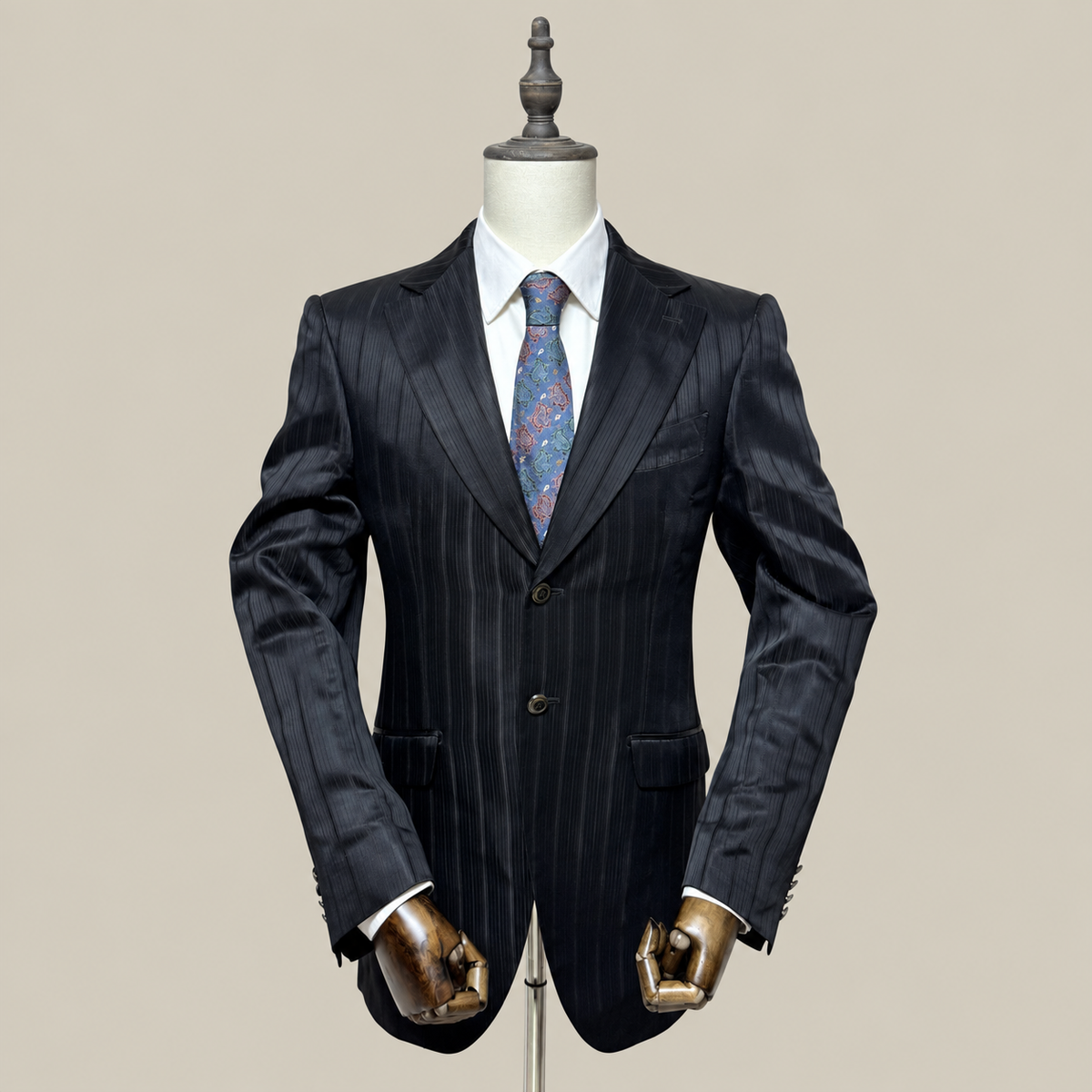 Carlo Pignatelli Giacca Uomo Nero Gessato – Taglia 44