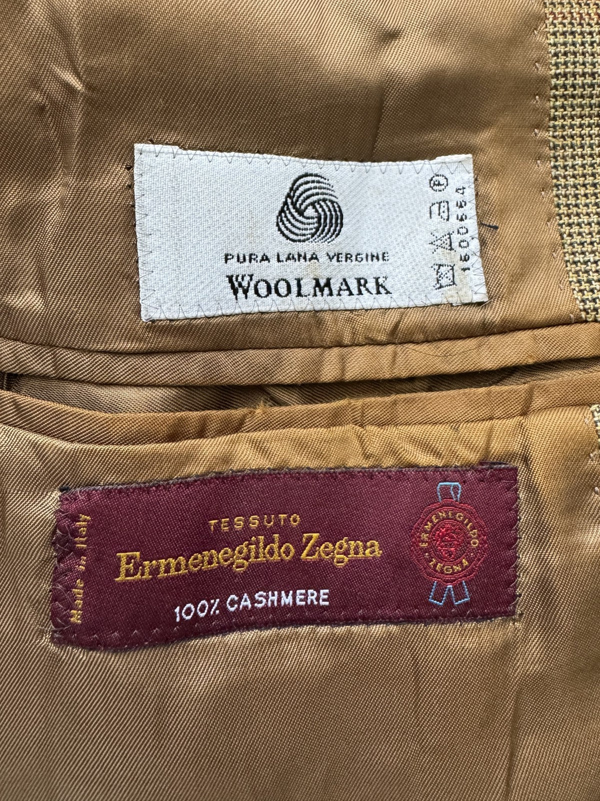 Ermenegildo Zegna Giacca Uomo Marrone in Cashmere Quadri – Taglia 46