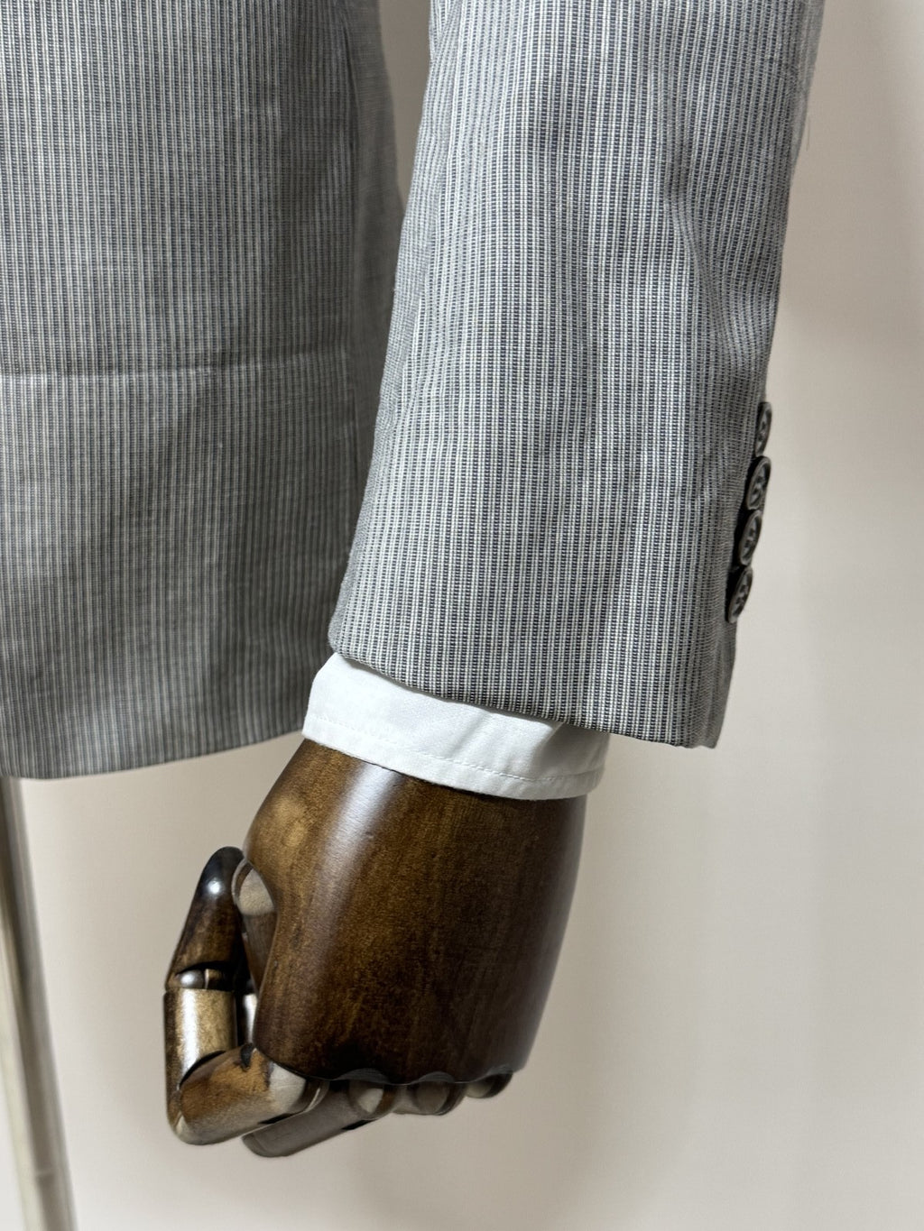 Marzotto Giacca Uomo Grigio in Lana Gessato – Taglia 46