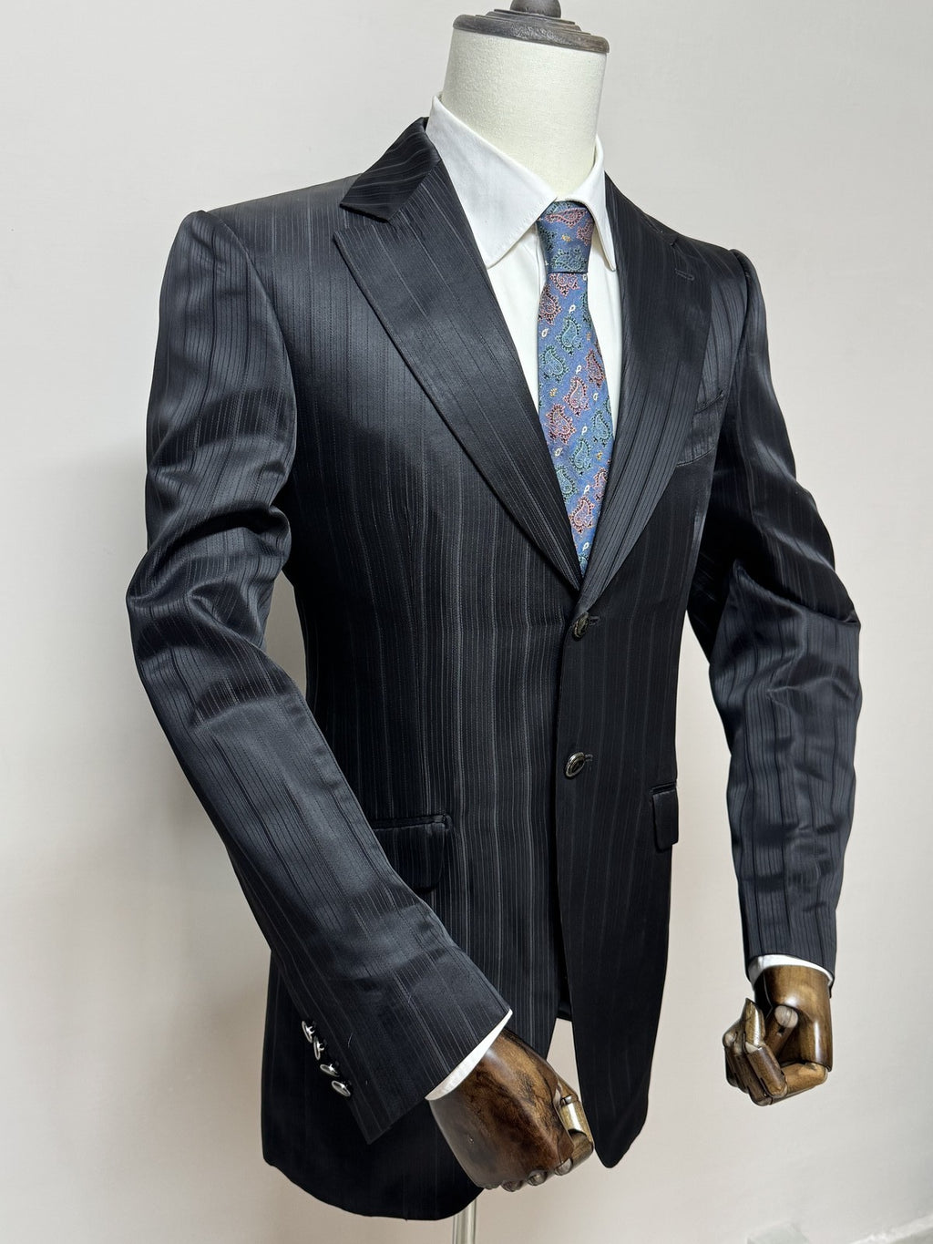 Carlo Pignatelli Giacca Uomo Nero Gessato – Taglia 44
