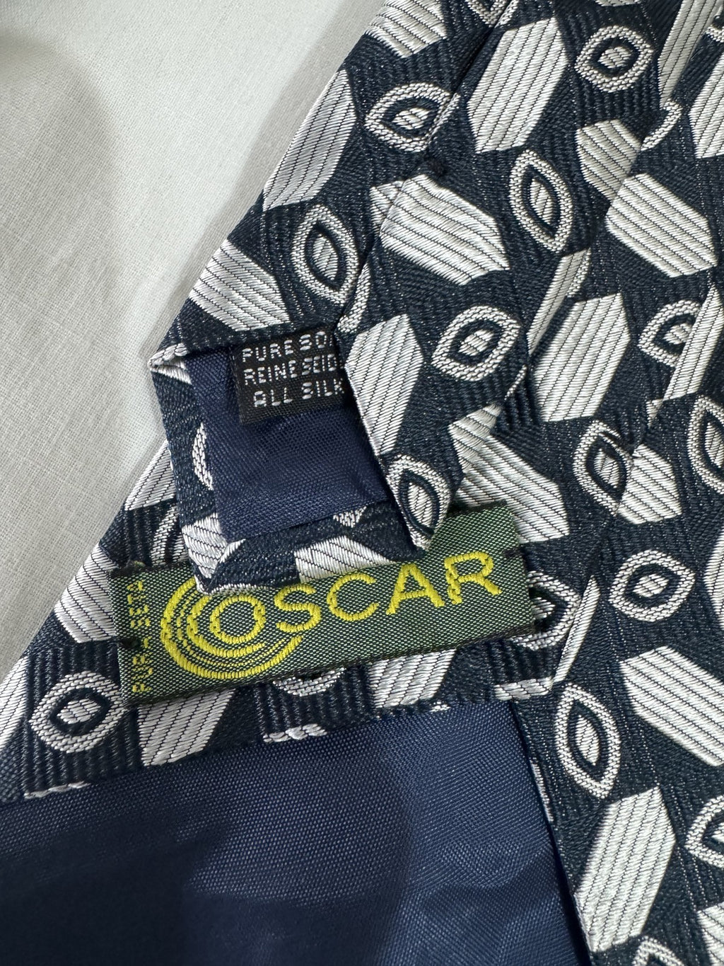 Oscar Cravatta Nero Geometrico
