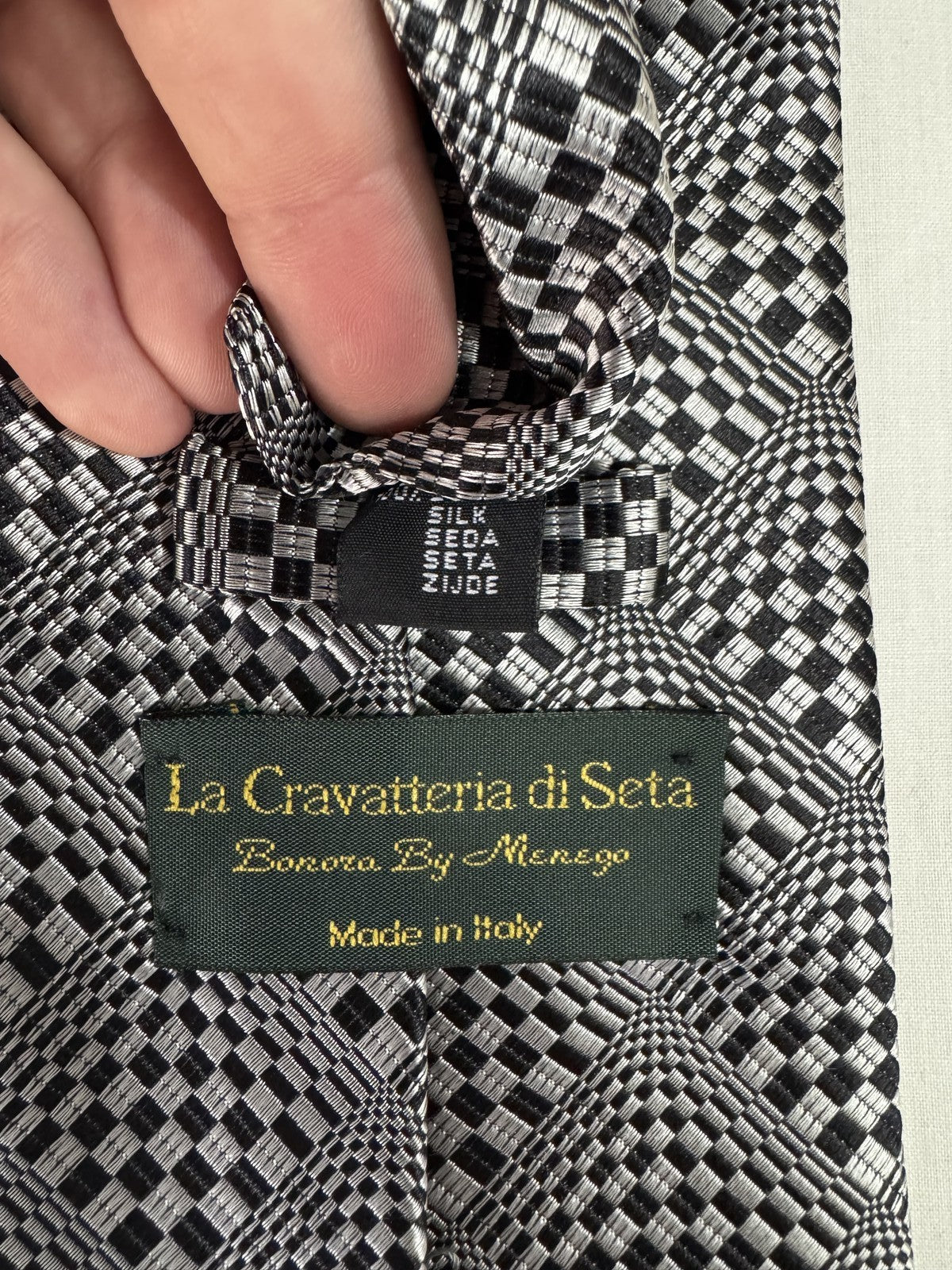 La cravatteria di Seta Cravatta Blu navy Geometrico