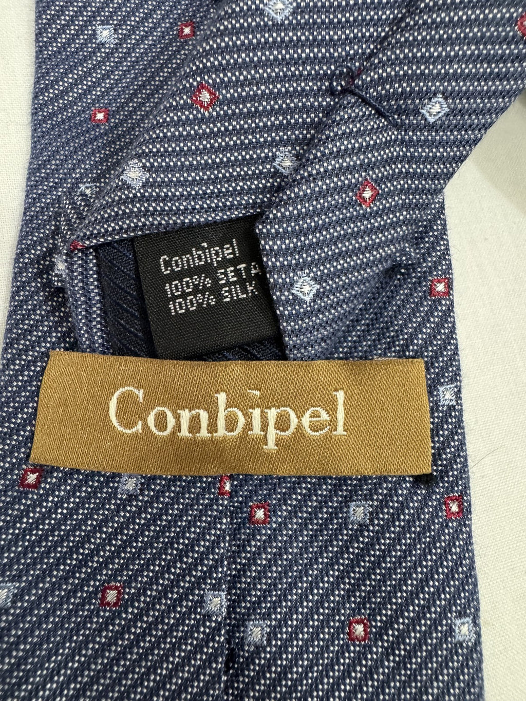 Conbipel Cravatta Blu navy Geometrico