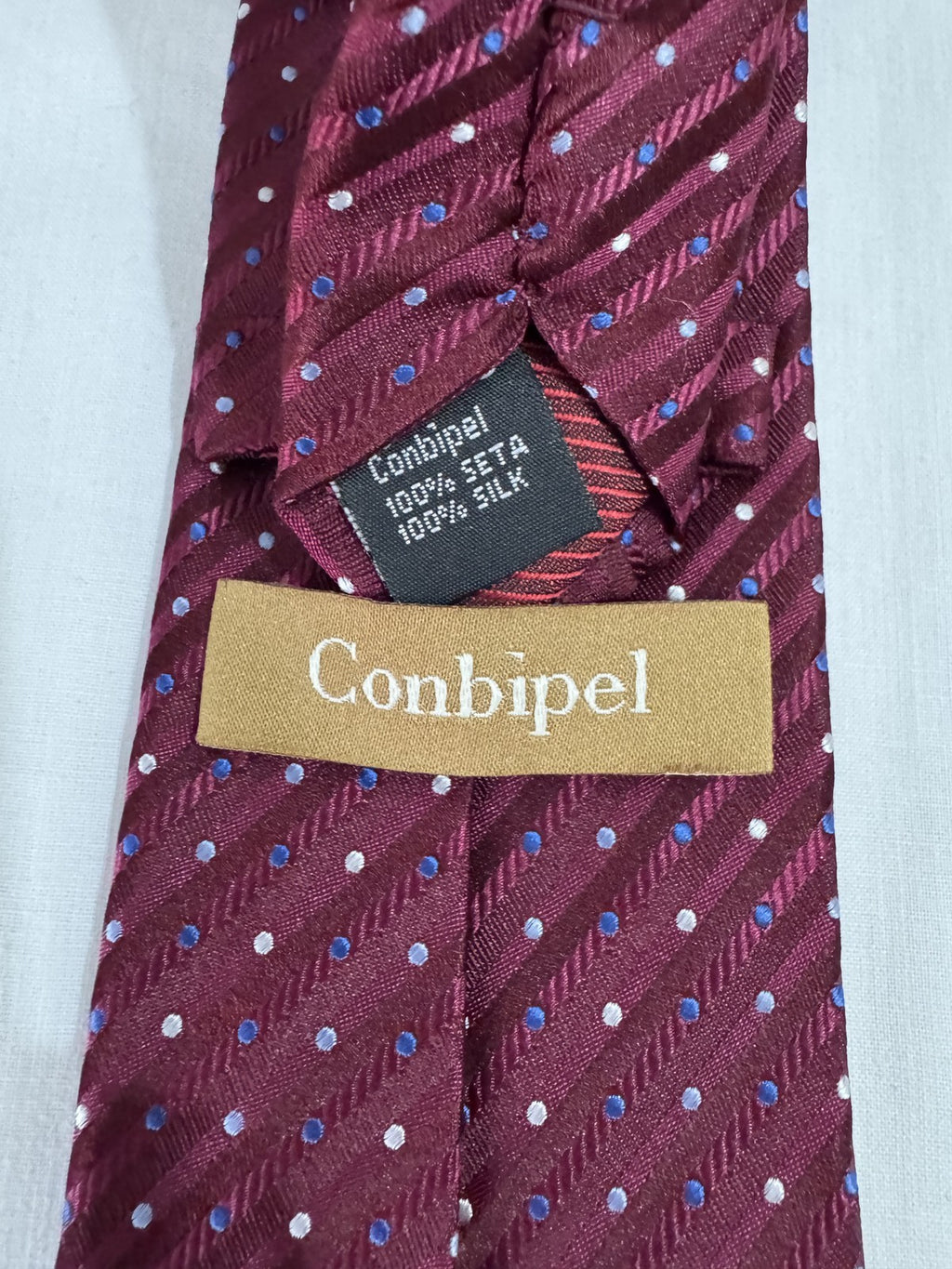 Conbipel Cravatta Blu navy in Seta Geometrico