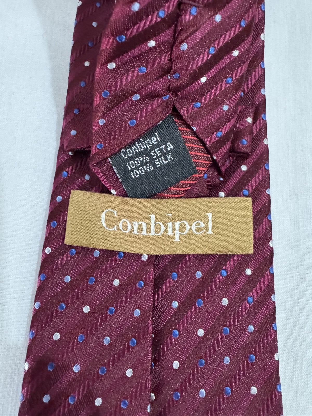 Conbipel Cravatta Blu navy in Seta Geometrico