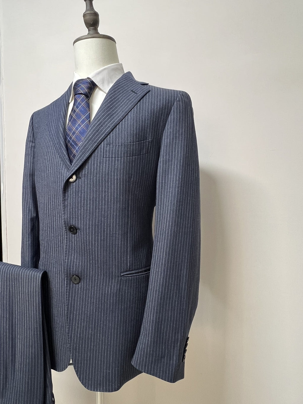 Lardini Abito Uomo Blu navy in Lana Gessato – Taglia 52