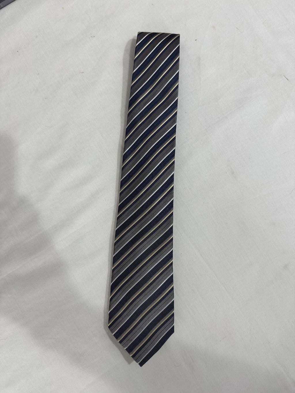 Conbipel Cravatta Blu navy in Seta Righe