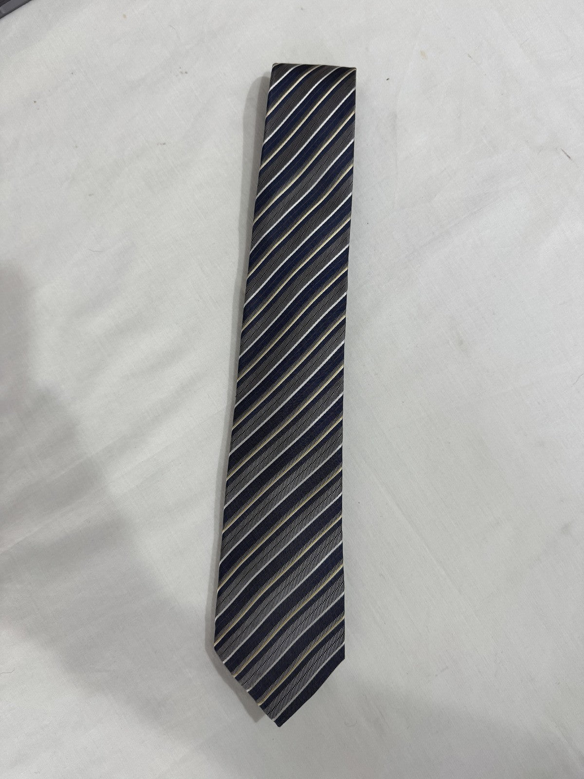 Conbipel Cravatta Blu navy in Seta Righe