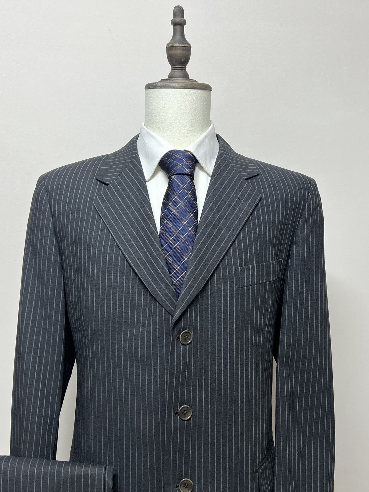 Mosori Abito Uomo Blu navy in Lana Gessato – Taglia 54