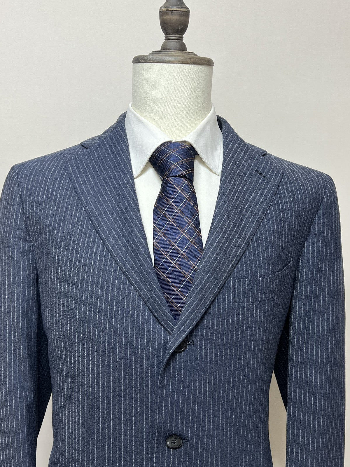 Lardini Abito Uomo Blu navy in Lana Gessato – Taglia 52