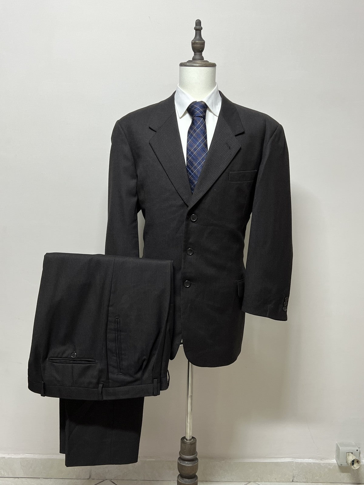 No Brand Abito Uomo Blu navy in lana – Taglia 56