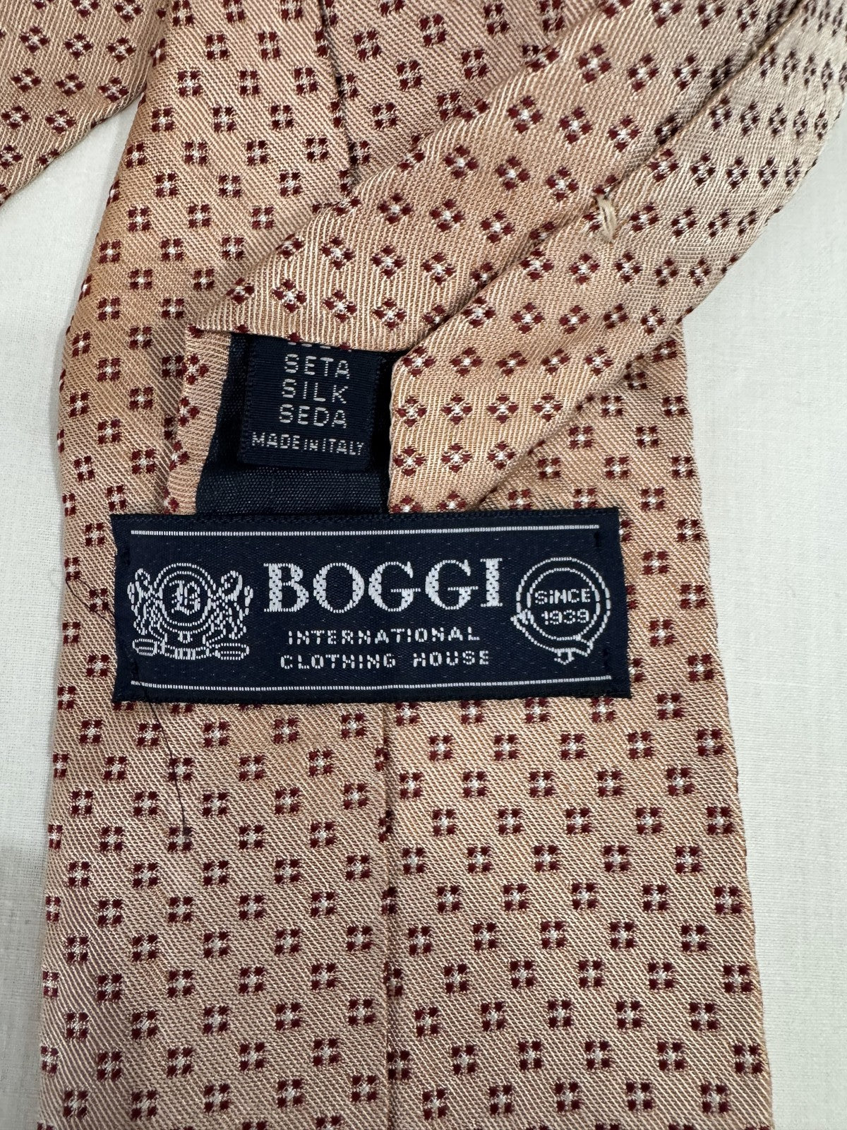 Boggi Milano Cravatta Beige Floreale
