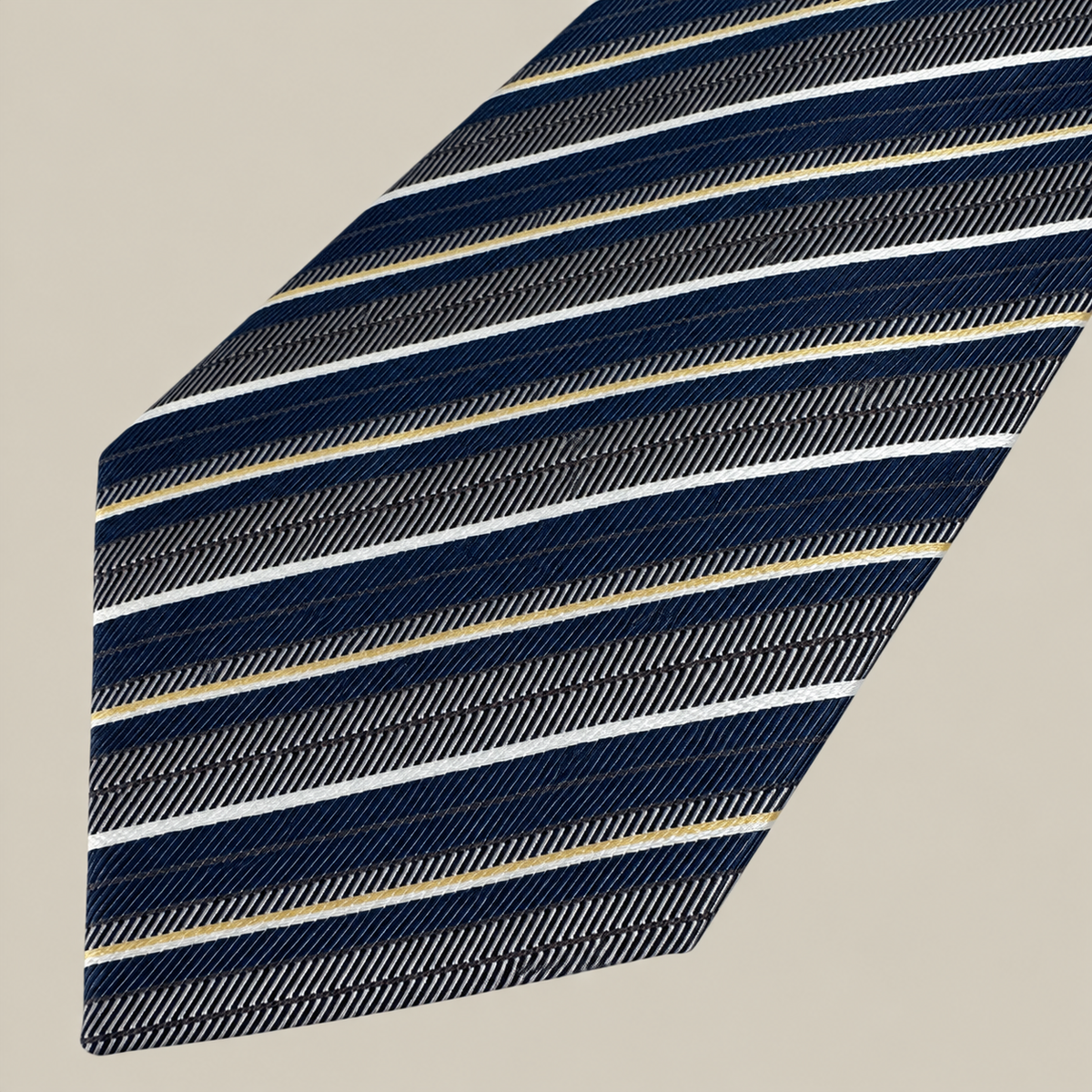 Conbipel Cravatta Blu navy in Seta Righe