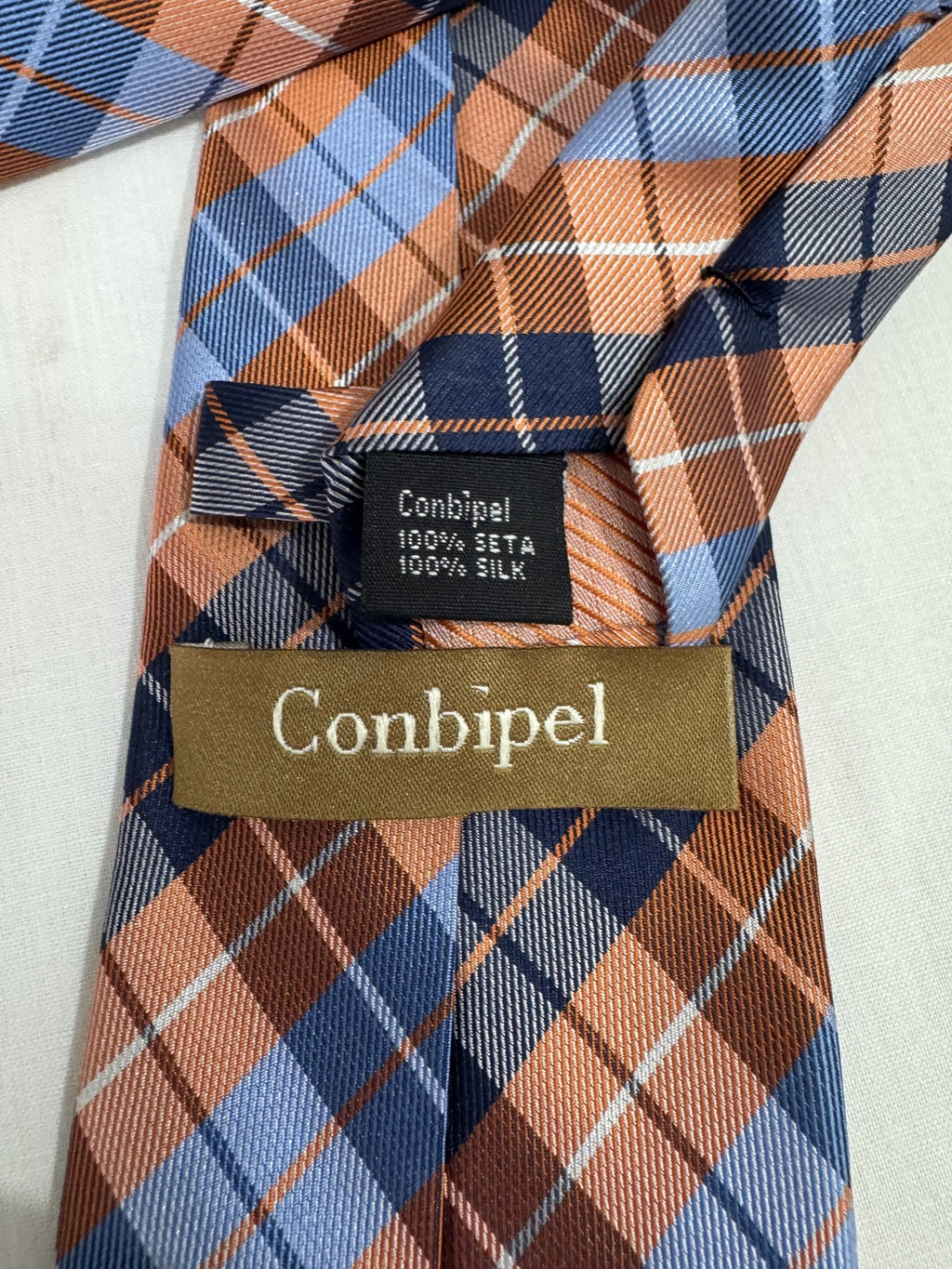Conbipel Cravatta Blu navy Scozzese