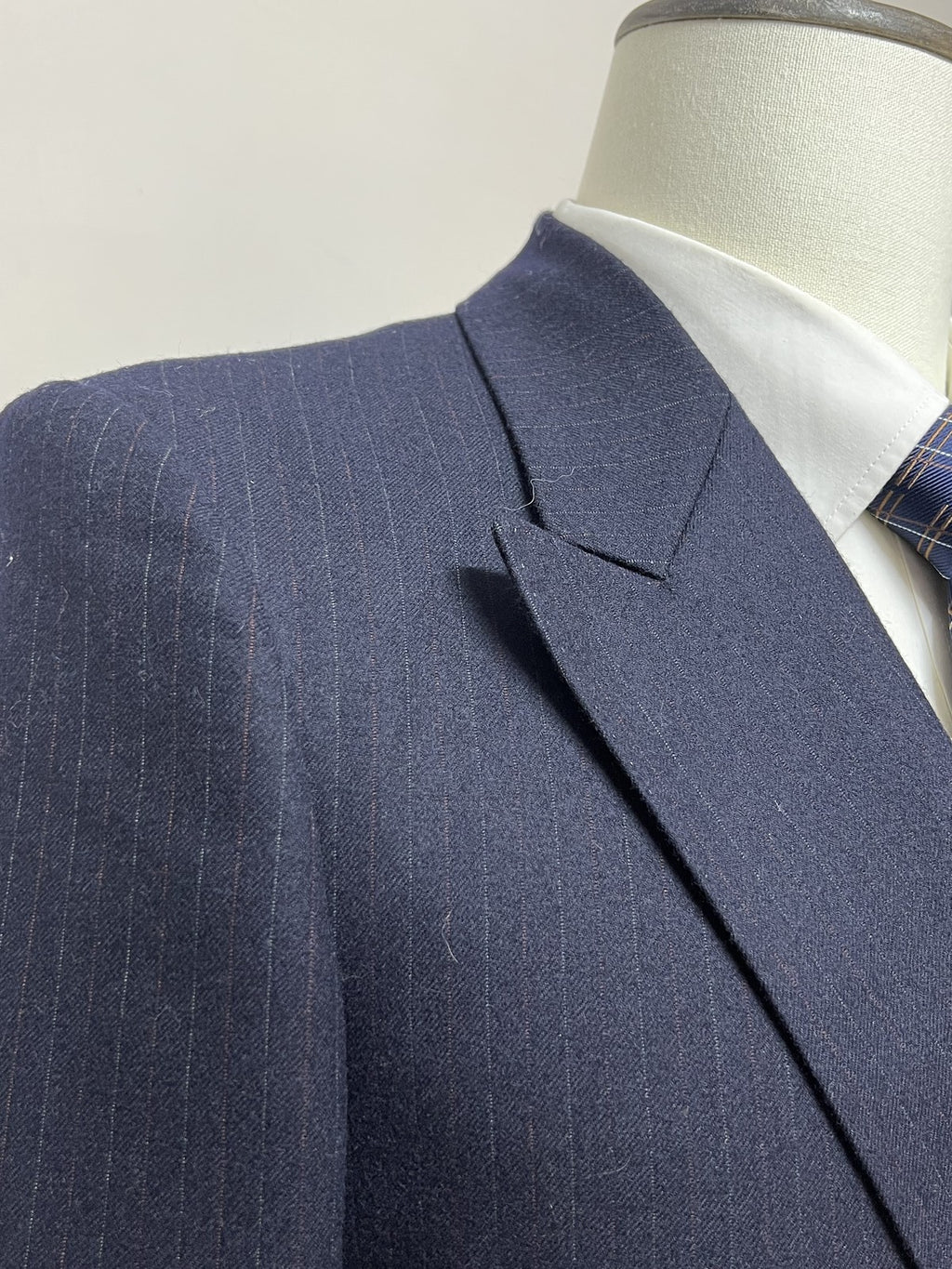 Lubiam Abito Uomo Blu navy in Lana Gessato – Taglia 48