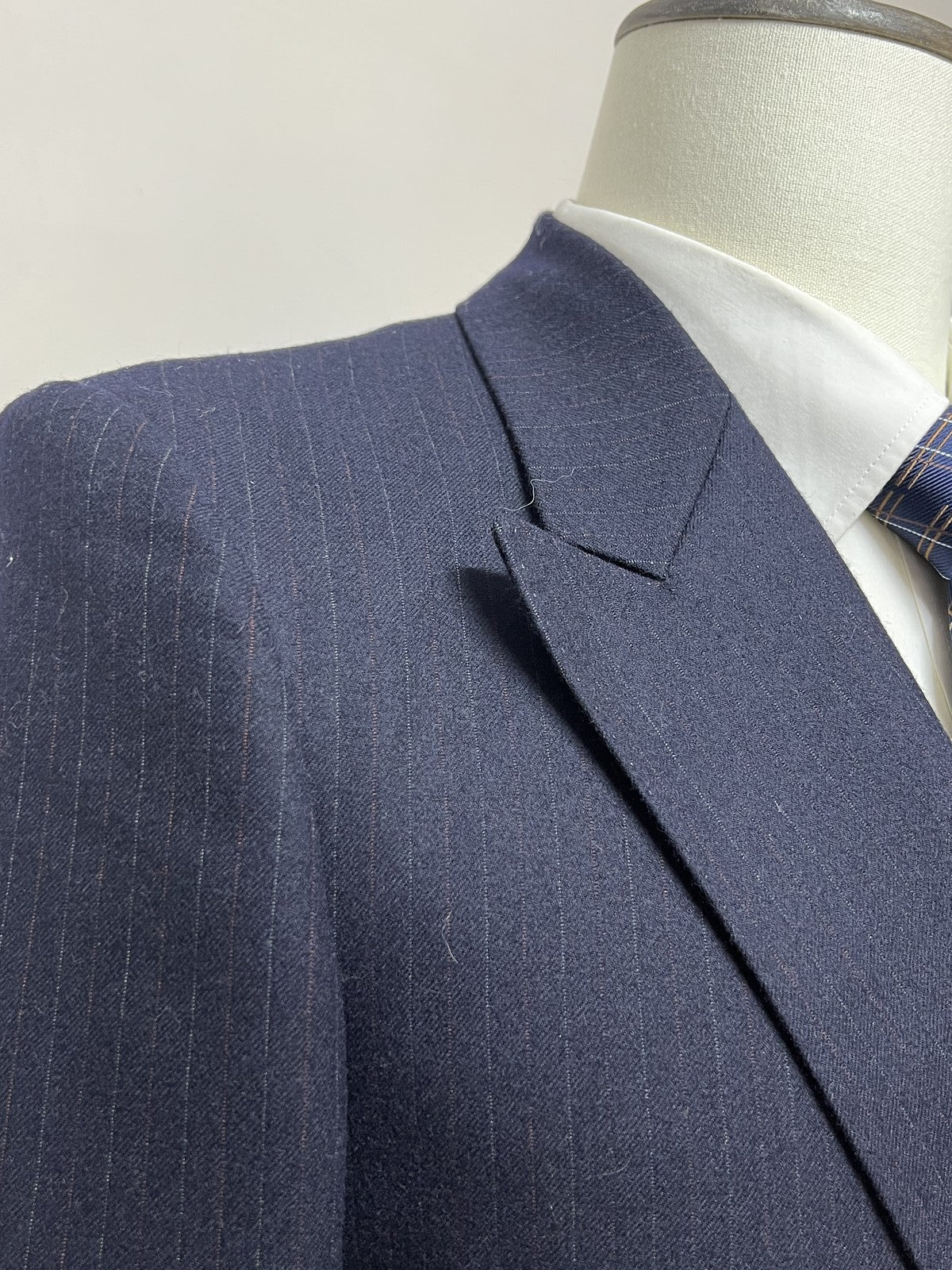 Lubiam Abito Uomo Blu navy in Lana Gessato – Taglia 48