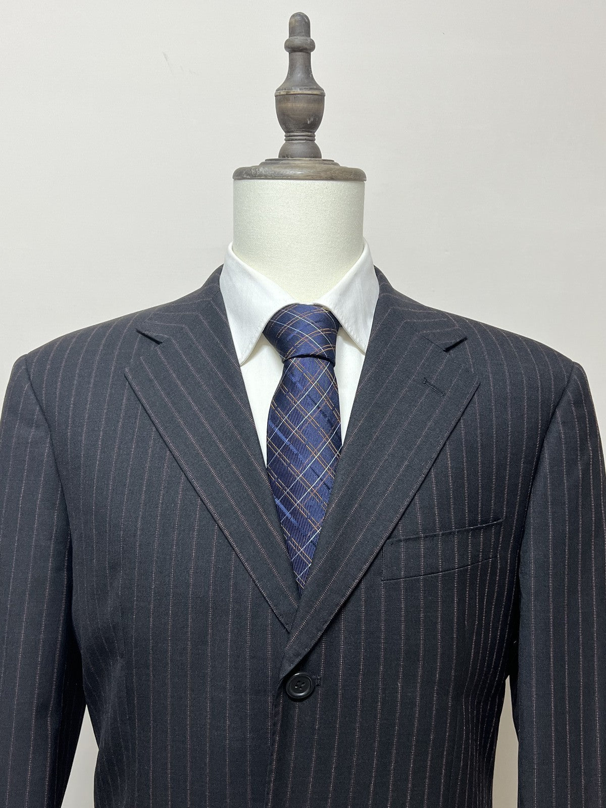 No Brand Abito Uomo Blu navy in Lana Gessato – Taglia 54