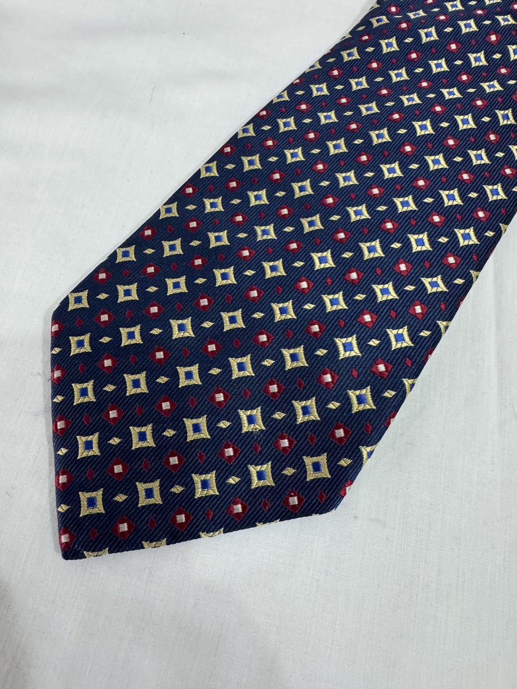 Testa Cravatta Blu navy Geometrico