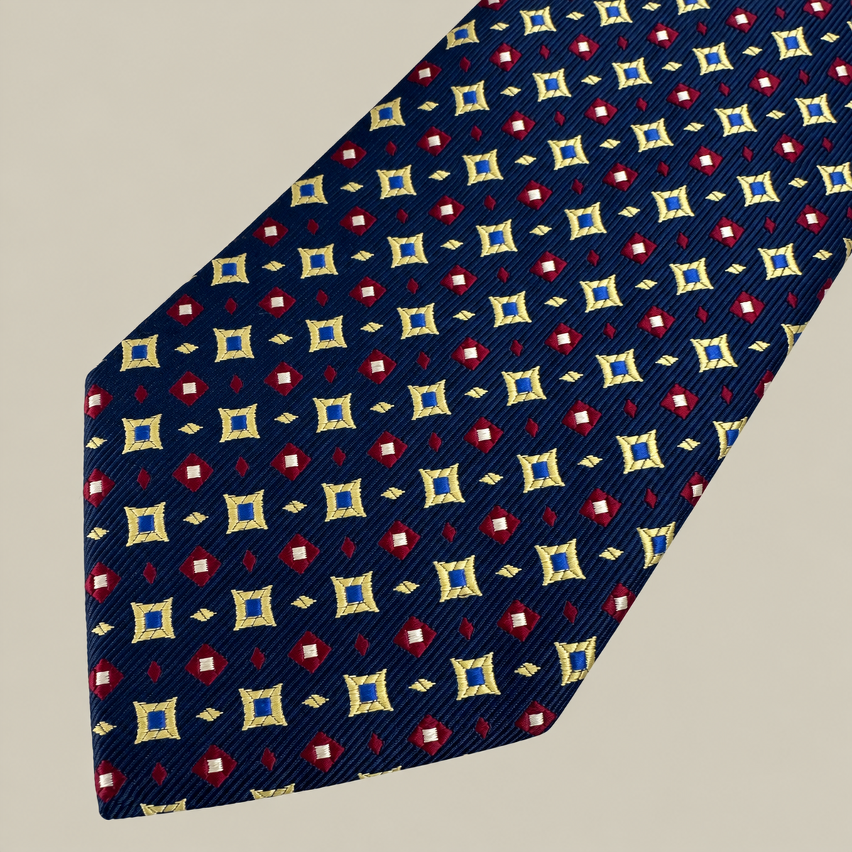 Testa Cravatta Blu navy Geometrico