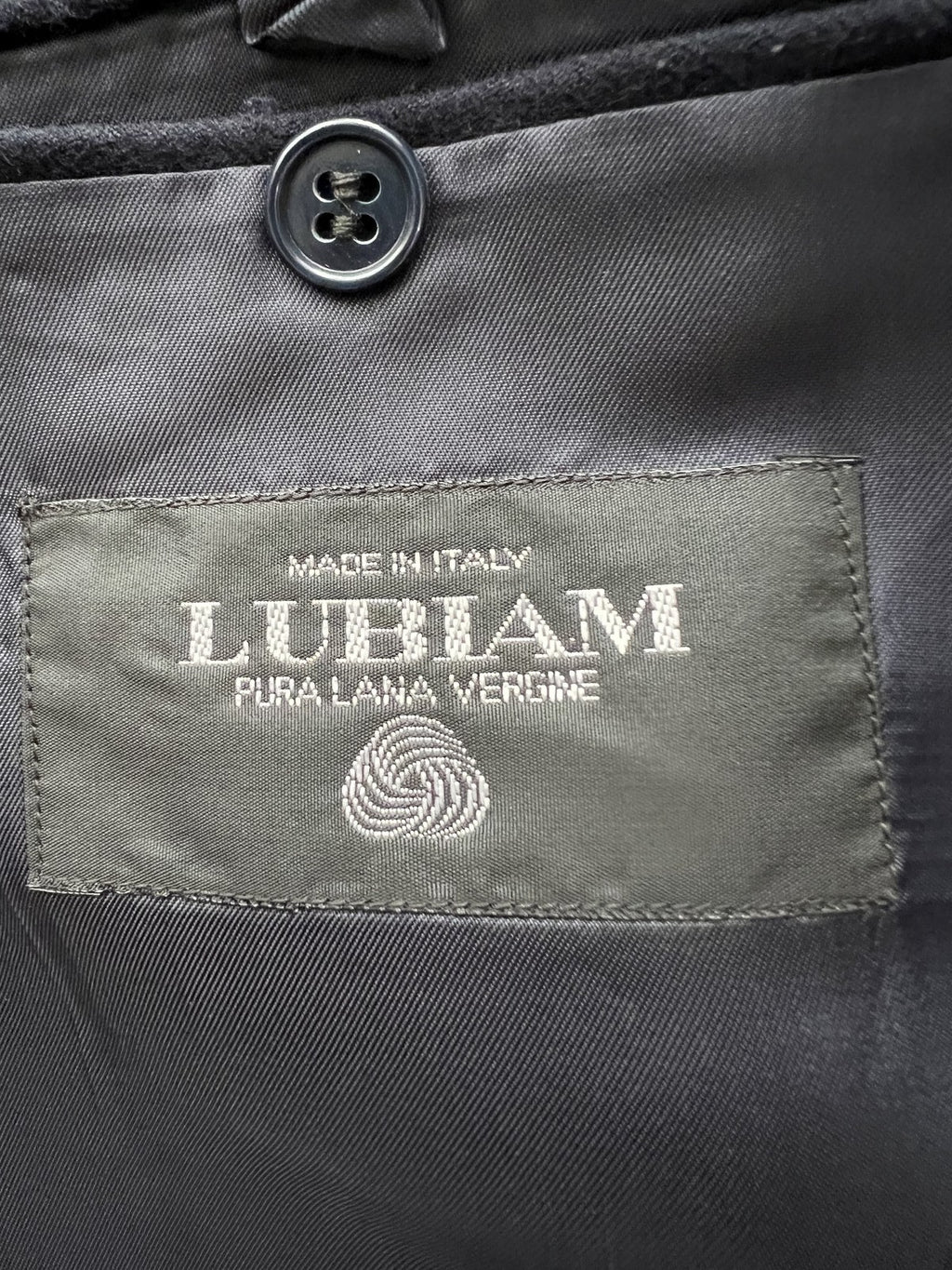 Lubiam Abito Uomo Blu navy in Lana Gessato – Taglia 48