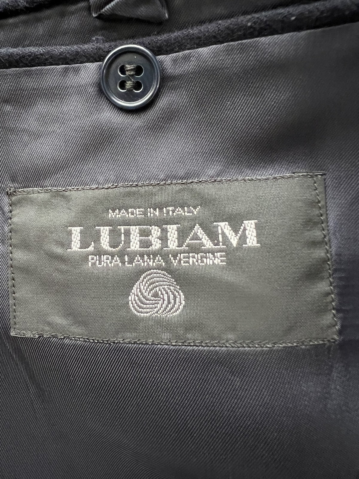 Lubiam Abito Uomo Blu navy in Lana Gessato – Taglia 48