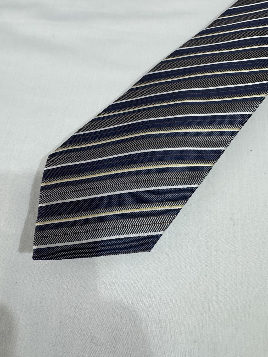 Conbipel Cravatta Blu navy in Seta Righe