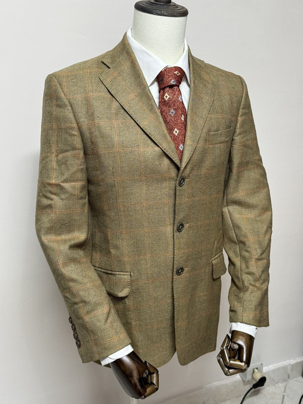 Ermenegildo Zegna Giacca Uomo Marrone in Cashmere Quadri – Taglia 46