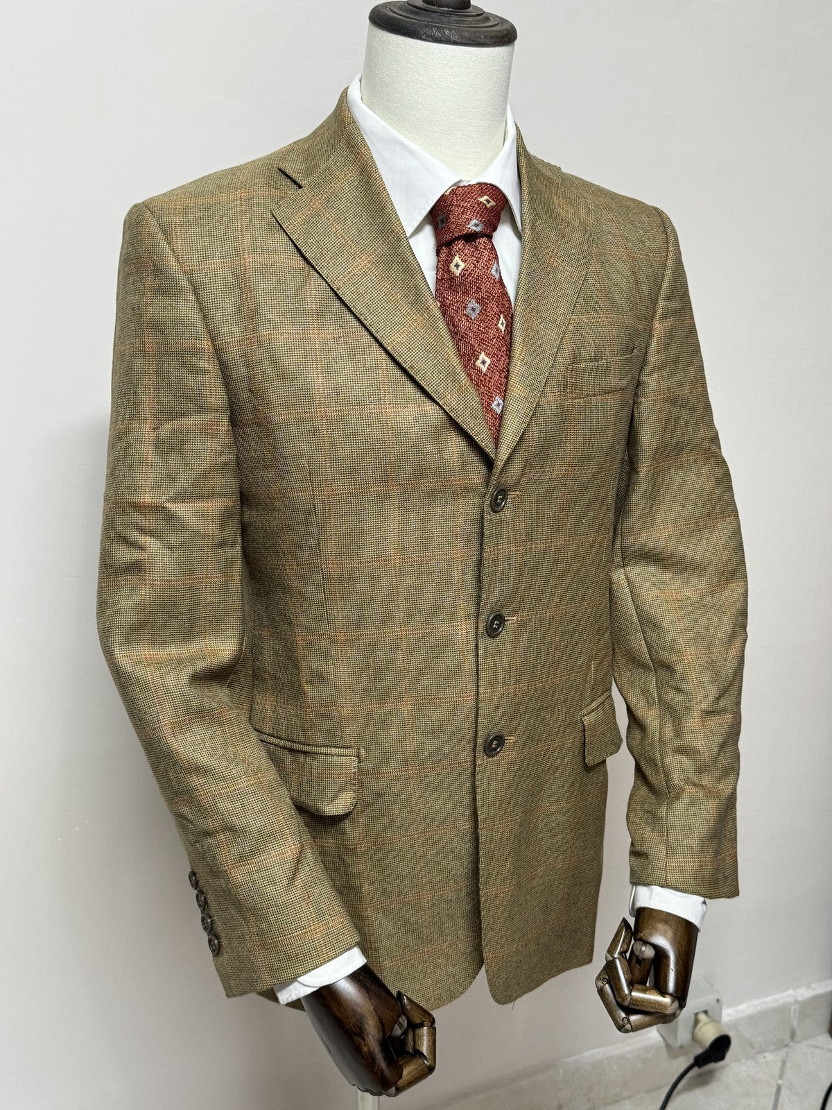 Ermenegildo Zegna Giacca Uomo Marrone in Cashmere Quadri – Taglia 46