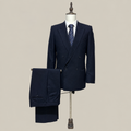 Lubiam Abito Uomo Blu navy in Lana Gessato – Taglia 48
