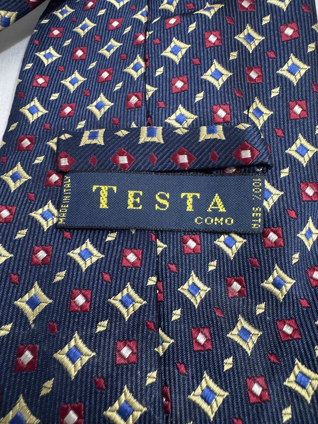 Testa Cravatta Blu navy Geometrico