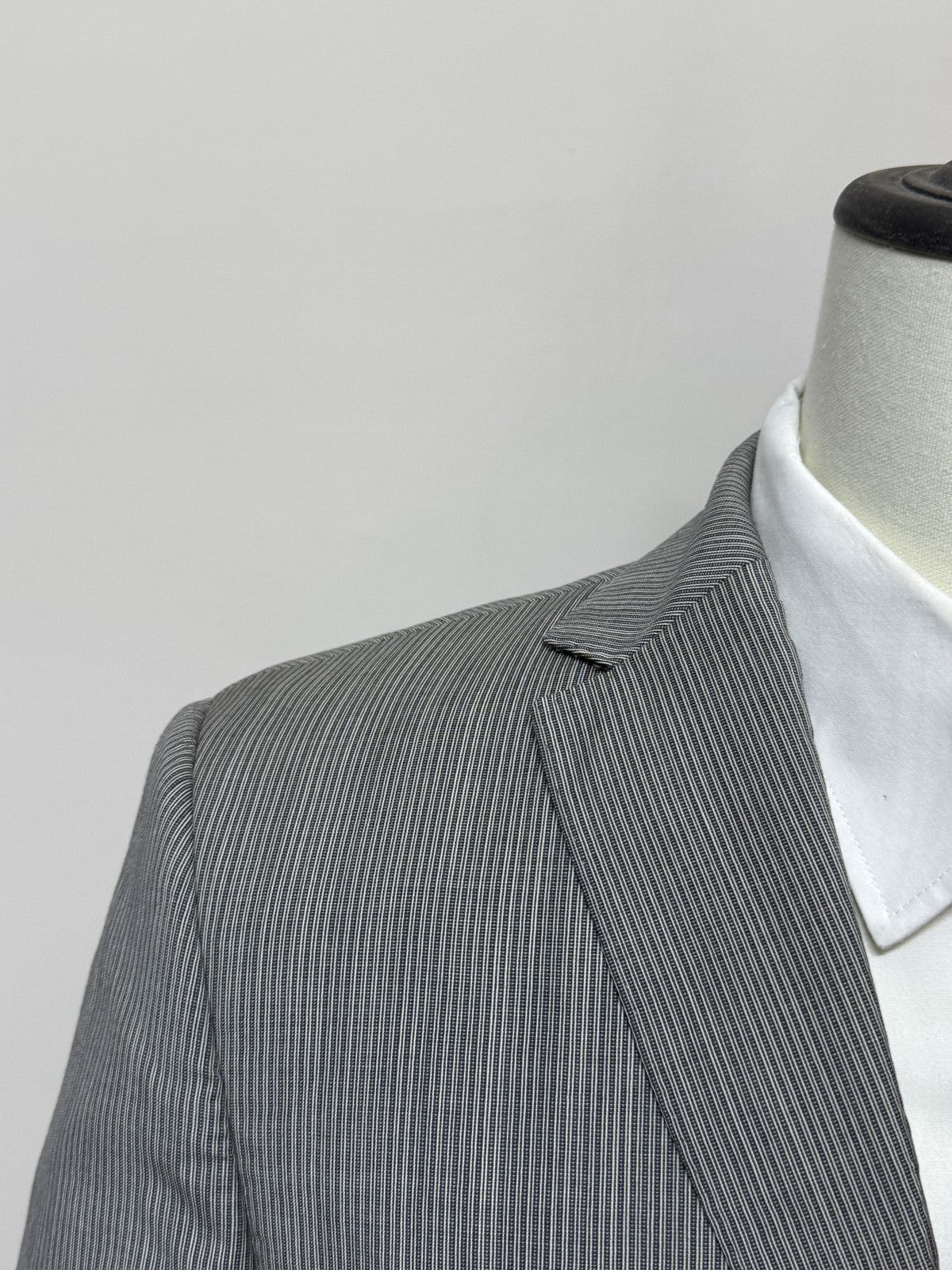 Marzotto Giacca Uomo Grigio in Lana Gessato – Taglia 46