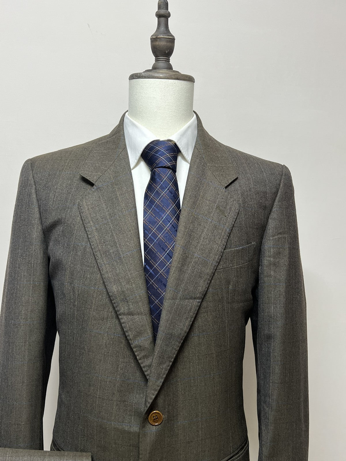 Loro Piana Abito Uomo Marrone in Lana Gessato – Taglia 52