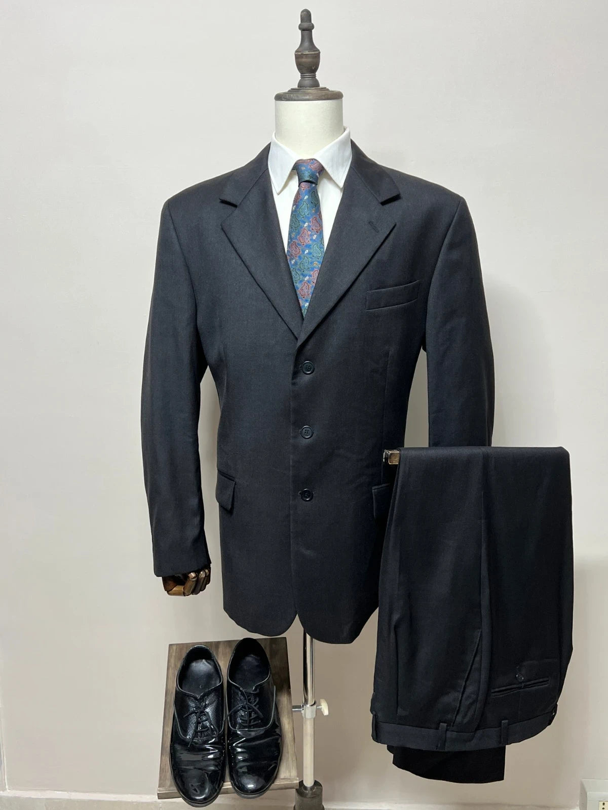Abito uomo Angelico Biella LineXter Grigio Antracite Elegante Taglia 56 (MA54)