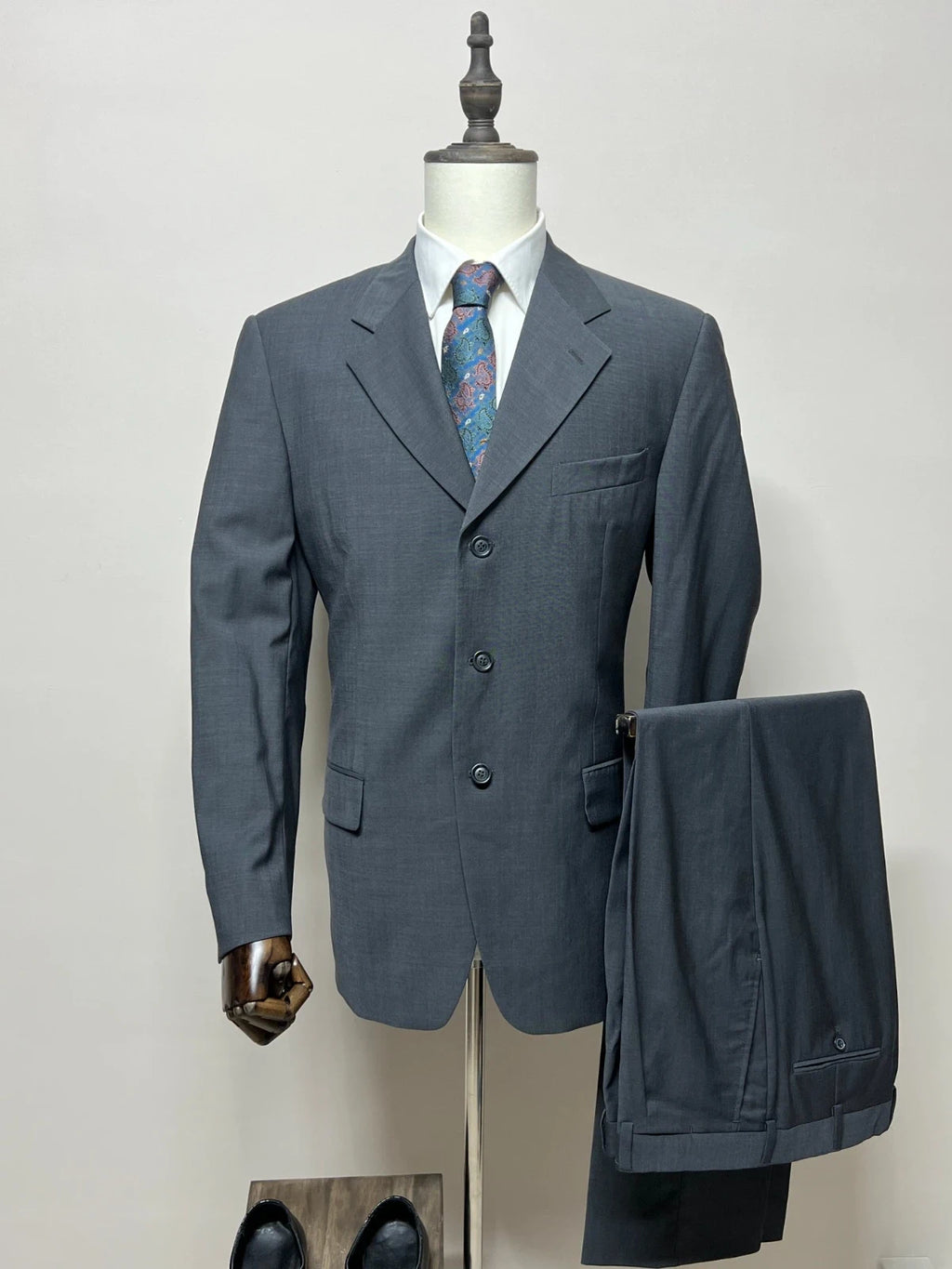 Abito uomo Facis Grigio Pura Lana Vergine 100% Made in Italy Taglia 52 (MA60)
