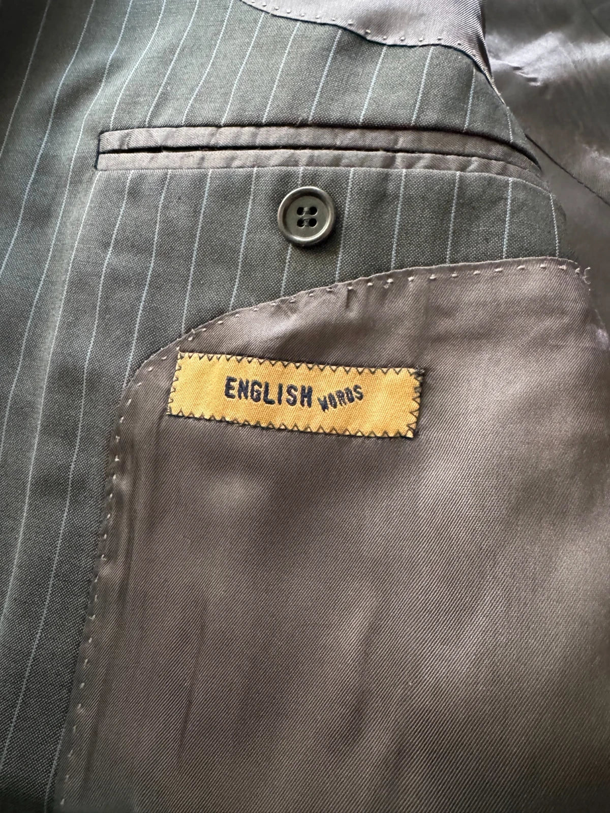 Abito Uomo Angelico Super 100’s Gessato Grigio Antracite Taglia 52 Made in Italy (MA67)