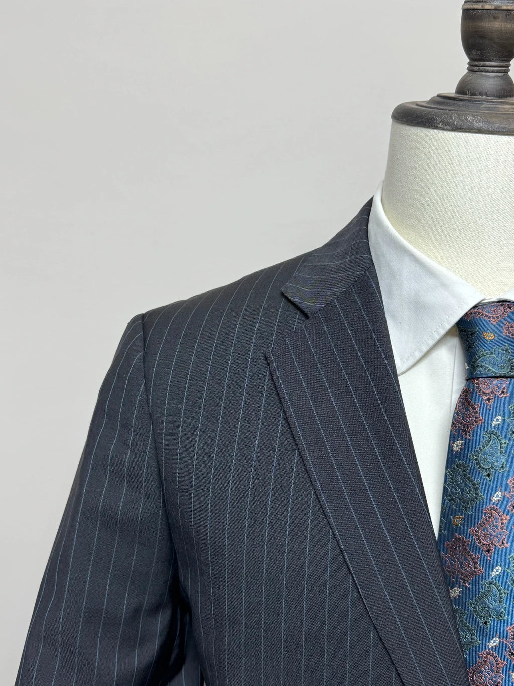 Abito Uomo Angelico Super 100’s Gessato Grigio Antracite Taglia 52 Made in Italy (MA67)
