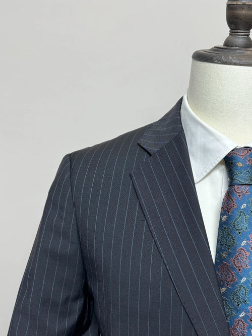 Abito Uomo Angelico Super 100’s Gessato Grigio Antracite Taglia 52 Made in Italy (MA67)