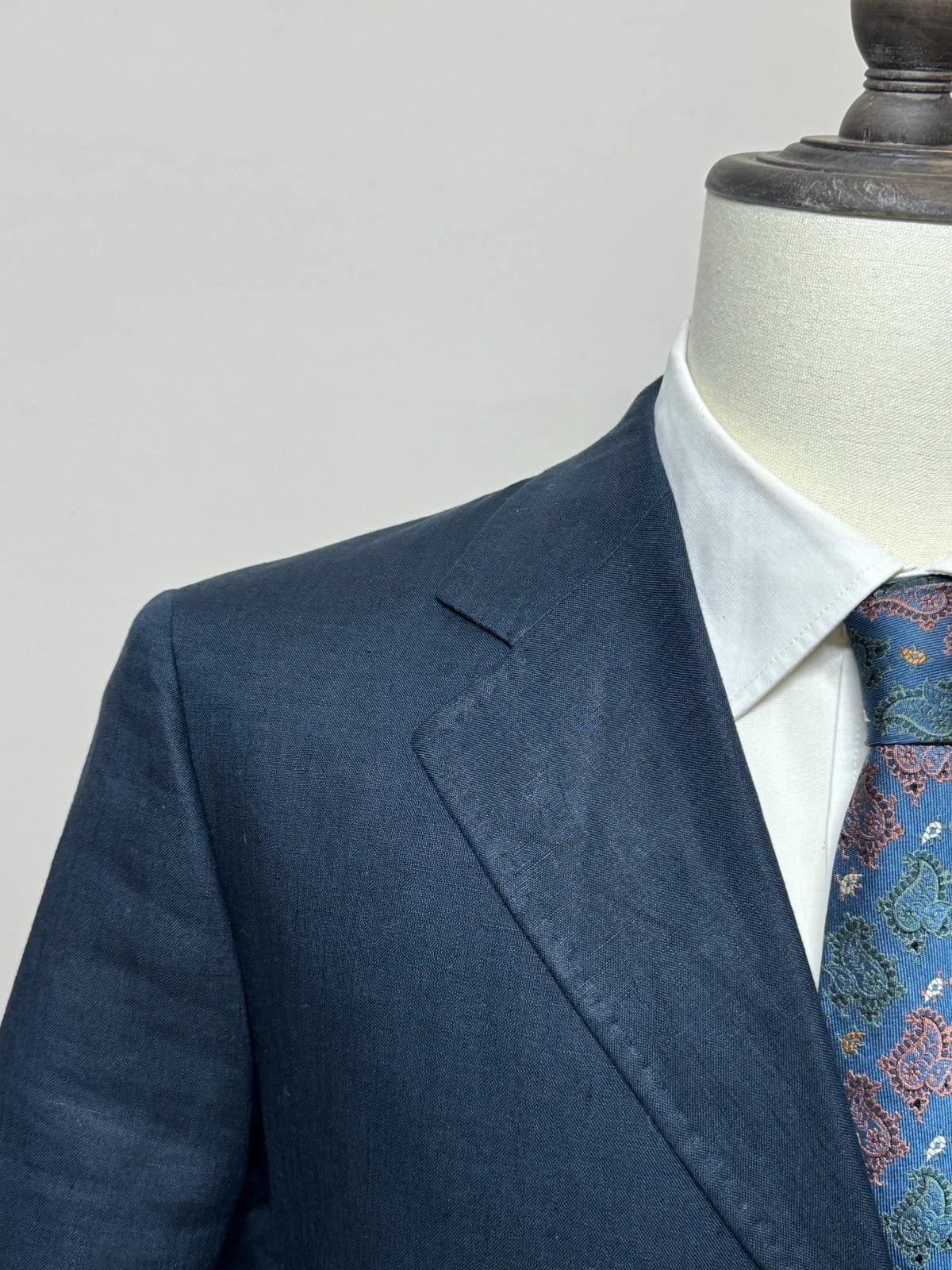 Abito Uomo Barbieri trend Milano 100% Lino blu Taglia 52 Made in Italy (MA69)