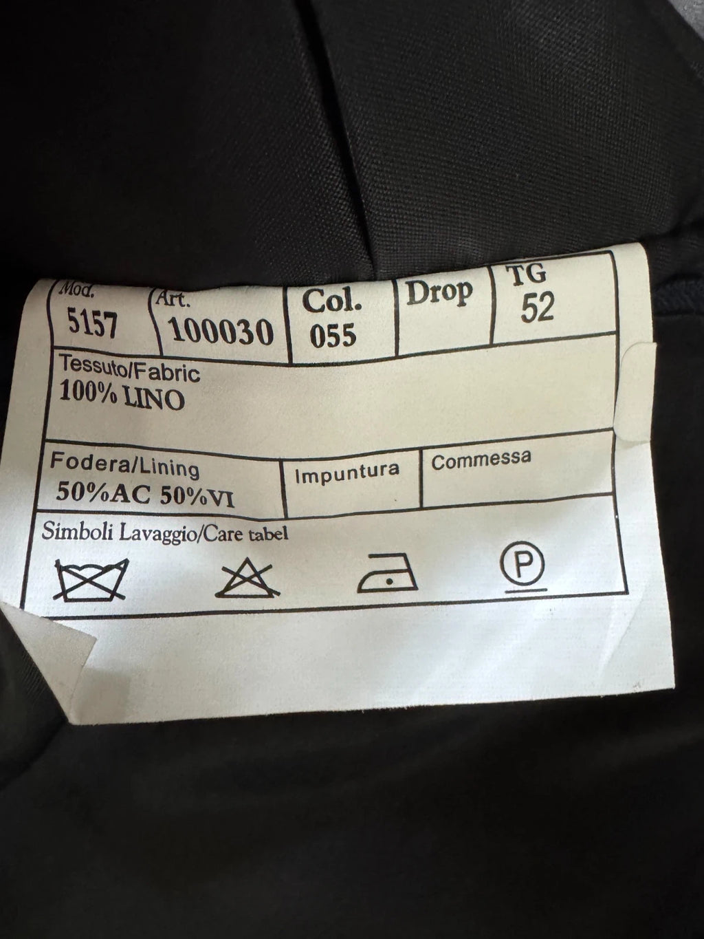 Abito Uomo Barbieri trend Milano 100% Lino blu Taglia 52 Made in Italy (MA69)