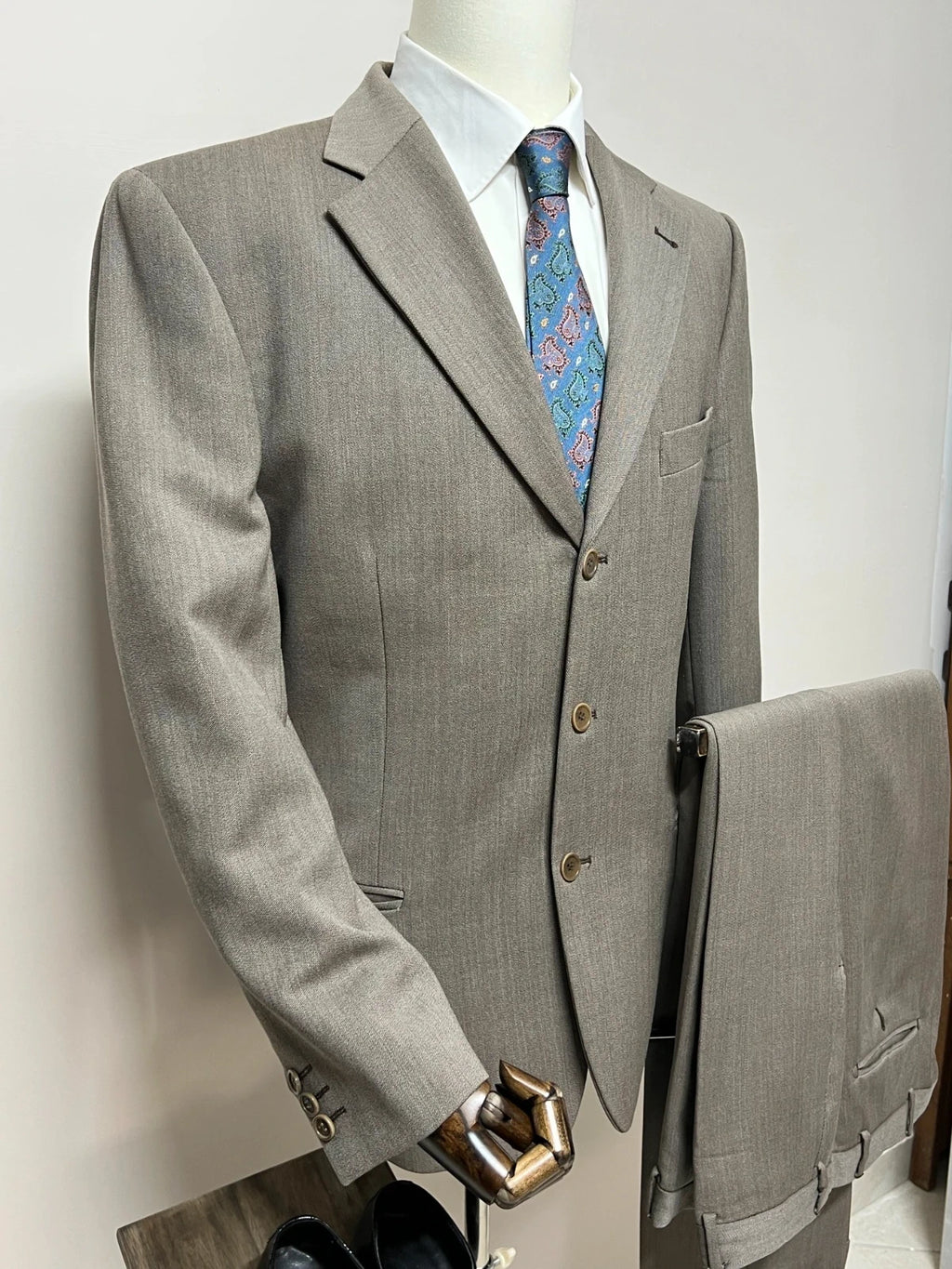 Abito Uomo Conbipel Pura Lana Vergine beige Tortora TG54 (MA81)