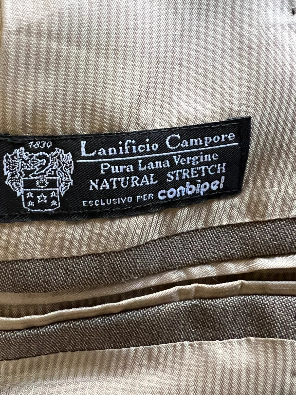 Abito Uomo Conbipel Pura Lana Vergine beige Tortora TG54 (MA81)