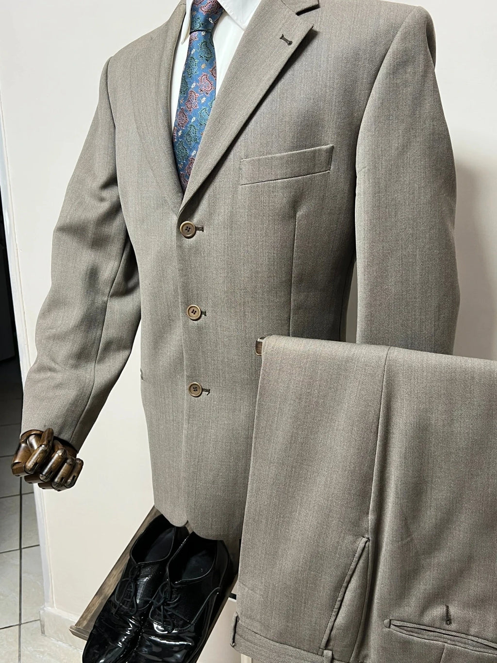 Abito Uomo Conbipel Pura Lana Vergine beige Tortora TG54 (MA81)