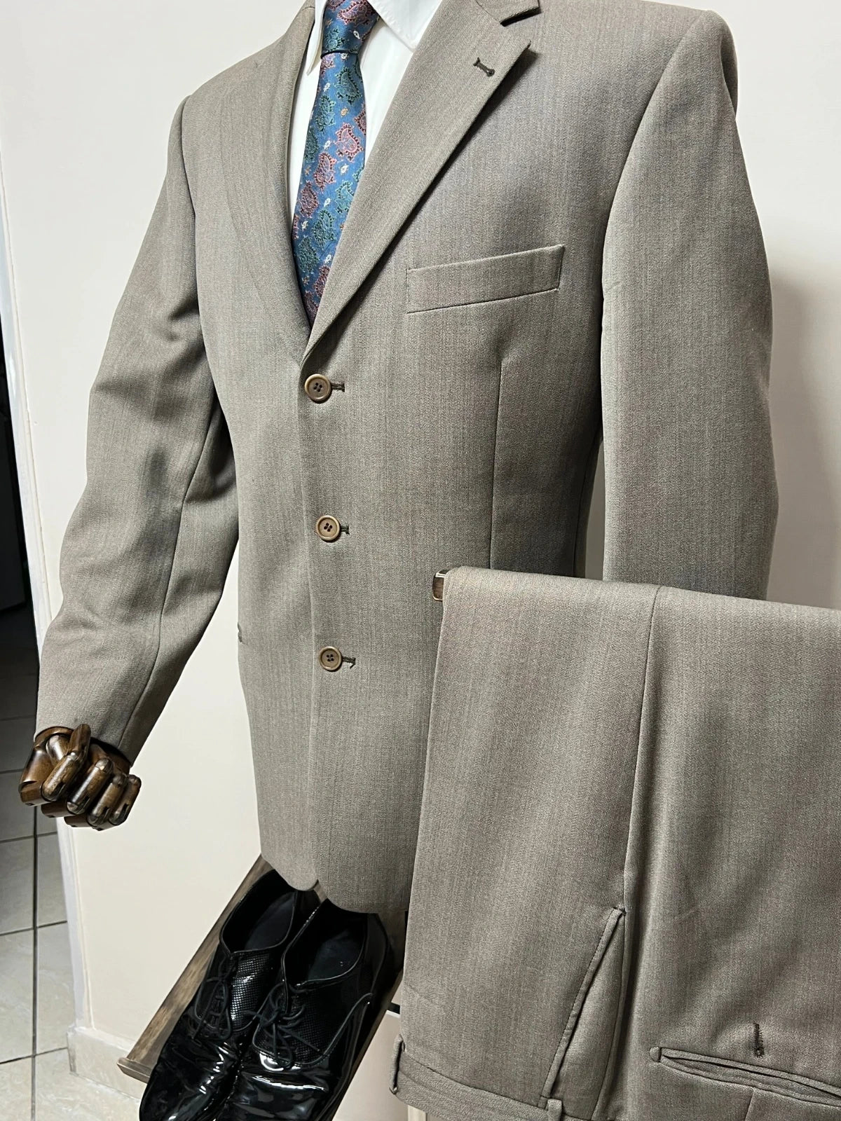 Abito Uomo Conbipel Pura Lana Vergine beige Tortora TG54 (MA81)