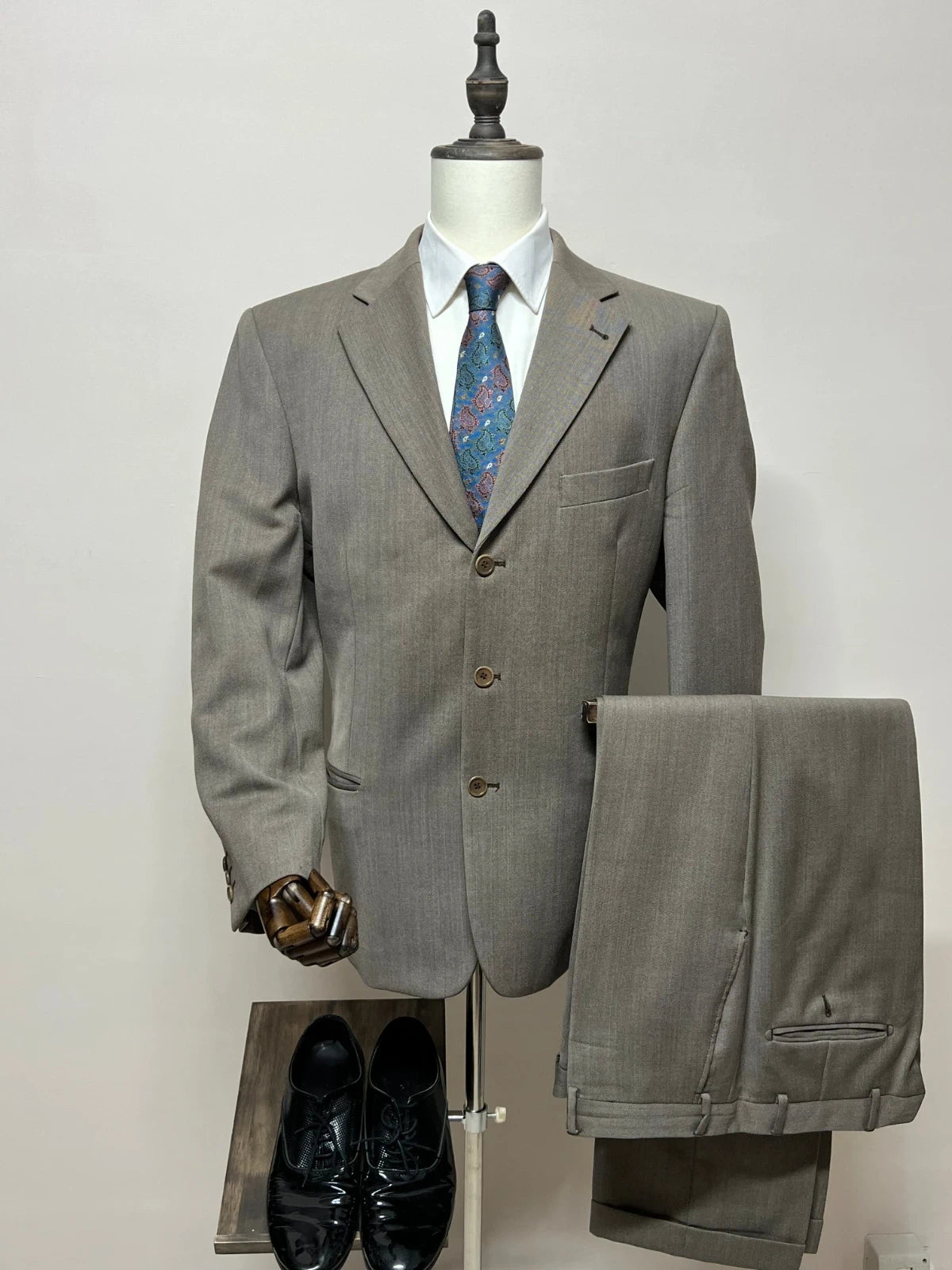 Abito Uomo Conbipel Pura Lana Vergine beige Tortora TG54 (MA81)