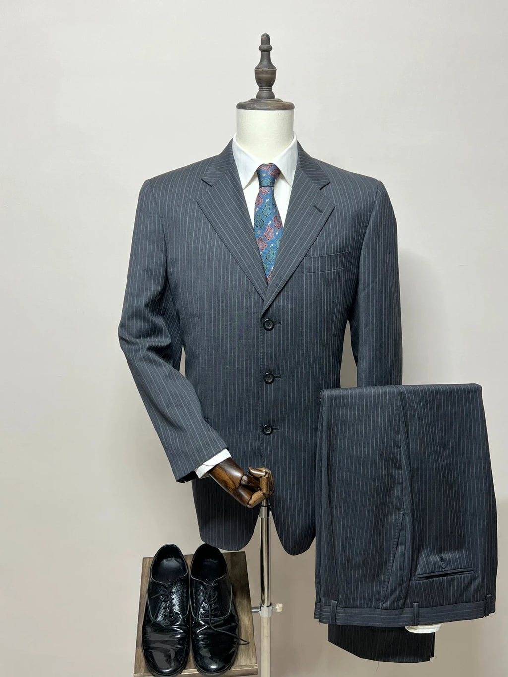 Abito sartoriale P.M.D. gessato Grigio Lana Tasmania 50 (MA87)